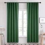 Deconovo Rod Pocket and Back Tab Blackout Curtains for Living Room - Room Darkening Thermal Insulated Curtains, Dark Forest, 42x95 Inch, 2 Panels