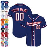 kioskbanks Custom Baseball Jersey Sticthed Personalized Sprots Uniform Button Dowm Printed Name & Number Men Woman Youth-Style3