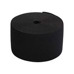 Trimming Shop 75mm (3 Inch) Wide Flat Elastic Band, Stretchable Waistband Tape Elastic Cord for Sewing Clothing, Garments, Dressmaking, DIY Craft Projects, Black, 1 Metre