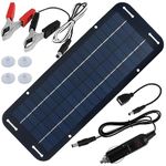 12V Solar Panel Kit, 30W Solar Trickle Charger IP65 Waterproof Solar Powered Charger Kit with 4 Suction Cups High-Efficiency Car Battery Charger Portable Panneau Solaire for Car RV Boat Trailer Tent