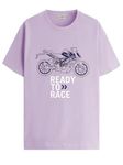 ADRO Men's Biker Design Printed 100% Cotton T-Shirt - Regular Fit, Printed T-shirts for men (RN24-KTM-PU_Purple_3XL)