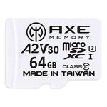 AXE MicroSD 64GB Micro SD Card Nintendo Switch SD Card A2 V30 UHS-I U3 C10 4K UHD Video Transfer Speed 100 MB/S Ultra High Speed Micro SDXC SD Adapter Included (Axe Memory Amazon.co.jp Exclusive)