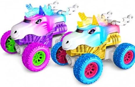 JoyRapt Unicorn Remote Control Car, Light-Up Stunt Toys for Girls Ages 6-8 | 1:64 Light-up RC Cars with Six Maze Panels and DIY Tape-track Challenges Gifts for Girls, Christmas Stocking Stuffers