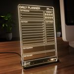 3 Lines Glowrite Illuminate Your Ideas! Acrylic LED Writing Board with USB Stand/Base | Ideal for Home & Office | Unique Gift | Made in India | with 2 Markers | Daily Top Priorities | Regular