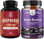 Bundle Raspberry Ketones, Green Tea Extract and African Mango Blend and Acai Berry Antioxidant Support Weight Loss Supplement - Suppress Appetite & Burn Fat - Supports Immune System and Boost Energy