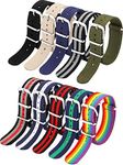 10 Pieces Nylon Watch Band Watch Straps Replacement with Stainless Steel Buckle for Men and Women's Watch Band Replacing, 18 mm