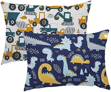 Kid Toddler Pillowcase,2 Packs 100% Cotton Pillow Cover for Kids Bedding,15x23 Pillowslip Case for Sleeping Fits Pillows Sized 13x18 or 14x19,Envelope Closure Travel Pillow Pillowcase