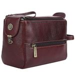 HAMMONDS FLYCATCHER Men 11 Cms Genuine Leather Travel Pouch Toiletry Bag, Brown | Leather Dopp Shaving Kit Bag | Grooming Kit Organizer | Hand Stitched Vanity Case, 12 Centimeters, Standard