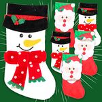 Zest 4 Toyz Christmas Stockings Pack of 6 Large Christmas Stockings Hanging Socks with Santa, Snowman, Reindeer for Christmas Party Fireplace Hanging Ornaments Xmas Tree Décor (Assorted)