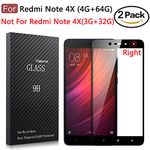 Youniker 2 Pack for Xiaomi Redmi Note 4X Screen Protector Tempered Glass for Redmi Note 4X Screen Protectors Foils Anti-Scratch Bubble Free (Redmi Note 4X(4G+64G) Black)