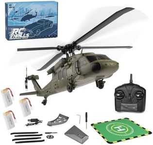 MindXplore WL K170 RC Helicopter Model, Black Hawk UH-60L 170 Size 4CH Flybarless Helicopter with Adjustable Left and Right Hand Throttle (RTF Version)