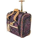 Steve Madden Designer 15 Inch Carry On - Weekender Overnight Business Travel Luggage - Lightweight 2- Spinner Wheels Suitcase - Under Seat Rolling Bag for Women, Dark Purple, One Size, Sports