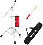 Vangoa Straight Boom Cymbal Stand Double Braced Heavy Weight with Drumstick Bag, Carrying Bag, Memory Lock, Rubber Feet, Adjustable Height 32"-57" for Drum Hardware Percussion