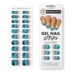 MOYOU LONDON Semi Cured Gel Nail Strips - 20 Pcs. Nail Wraps for Salon-Quality Manicure - Works with Any UV Nail Lamp - Easy to Apply, Trim, & Remove Gel Nail Stickers