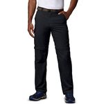 Columbia mens Columbia Men's Silver Ridge Convertible Pant, Breathable, Upf athletic pants, Black, 36W x 36L US