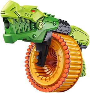 coldfire Toy Gun Foam Blasters with 120 Bullets, 40-Dart Rotating Drum, Dart Shooting Game for Indoor Outdoor Activity, Dinosaur Toys Birthday Xmas Gifts Kids, Teens, Adults 6+ Green