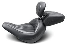 Mustang Motorcycle Seats 79041 Standard Touring Solo Seat with Driver Backrest for Harley-Davidson Low Rider & Sport Glide 2018-'21, Dagger, Black