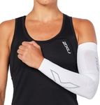 2XU Unisex Compression Flex Arm Sleeve - Muscle Support for Enhanced Sports Performance and Recovery - Black/Grey - Size Small