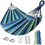 HAIBRO Camping Hammock 9FT- Hammocks Swing with Spreader Bar Metal Knot,Comfort Fabric with Tree Straps Carabiners for Camping,Travel,Beach,Tree Swing,Backpacking,Porch,Garden Outdoor Indoor