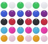 30Pcs Pet ID Tags, BetterJonny 10 Colors Round Shape Blank Dog Tag Pet Name Phone Number Label for Dogs and Cats (25mm)