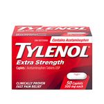 Tylenol Extra Strength Caplets for Headache, Migraine, Arthritis and Pain Relief, 500 mg Acetaminophen, 50 Caplets