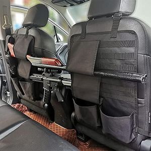 Otomitake 2PCS Tactical Seat Back Organizer Molle Car Backseat Gun Rack Shotgun Holder Panel Accessories Vehicle Seatback Rear Storage Cover Protector for Truck MPV Wrangler black