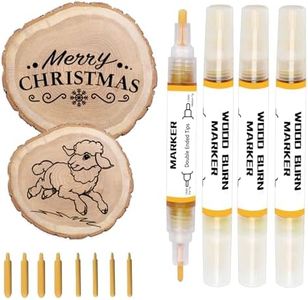 1DFAUL Wooden Burning Marker, 4PCS Scorch Pen for Wood Burn, Double Sided Art Wood Burn Paste Marker, Accurately & Easily Burn Designs on Wood & Crafts, Suitable for Beginners DIY Wood