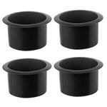 DOITOOL 4PCS Plastic Cup Holder Inserts for Car Replacement Drop in Cup Holder for Boats, Truck, Car, Sofa, Recliner, Poker Table (Black, 11x11x7cm)