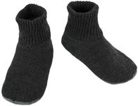 BenSorts Warm Slipper Socks with Grips Men Cozy Fuzzy Lined Non Slip Indoor Christmas Gifts Stocking Stuffers Dark Gray Size 10 11 12 13