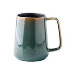 KELINGO Large 24 OZ/700ml Ceramic Coffee Mugs with Golden Handle, Extra Big Jumbo Tea Cup Mug for Office and Home, Gift and Present, 700ml Green