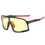 AUGEN By Visions India Sports Mirrored Wraparound Sunglasses for Cycling Cricket Riding Trekking Full Coverage UV 400 Protection Abstract Unisex Sunglass Large (C2, 155)