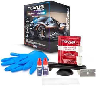 Novus Plastic Polish | DIY Chip Repair Kit | One SRP DIY Bridge, One SRP Resin Injector, One SRP Resin 1, One SRP Resin 2, SRP Curing Film, One Razor Blade, 1 Pack of Novus #2