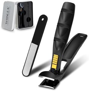 SHINLEA Angled Head Nail Clippers for Seniors Thick Nails, German Professional Fingernail ToeNail Clippers with Catcher and Sharp Wide Opening, Nail Clipper Set for Men Women Pregnant