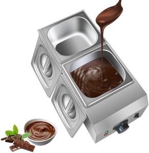 110V US Plug Commercial Upgraded Chocolate Melting Pot,2 Tanks Chocolate Tempering Machine,Warmer For Chocolate Milk,Professional Kitchen Supplies Chocolate Melter Warmer Machine