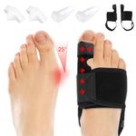 Niaazi 1 Pair Bunion Corrector for Women and Men - Big Toe Straighteners Kit, Silicone Toe Separators Toe Spacers Adjustable Bunion Splint Relief Bunion Support for Day/Night