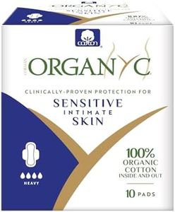 Organyc - 100% Certified Organic Cotton Feminine Pads, Sanitary Napkin 120 Count, Heavy Flow(Bulk Size, 12 Pack)