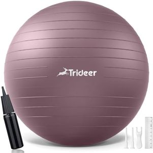 Trideer Yoga Ball - Exercise Ball for Workout pilates Stability - Anti-Burst and Slip Resistant for physical therapy, Birthing, Stretching & Core Workout, Office Ball Chair, Flexible Seating, Home Gym