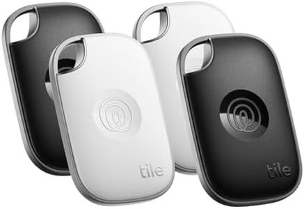 Tile by Life360 Pro (2024) - Powerful Bluetooth Tracker, Key Finder and Item Locator for Keys Bags, and More, Both iOS and Android Compatible, Phone Finder, Pack of 4 (Black/White)