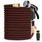 BUICXJKZ Expandable Garden Hose 100ft -Lightweight Hose Pipe with 10 Spray Nozzle, Water Hose Leakproof, 2024 Version Collapsible Hose with 3/4", 1/2" Fittings Long Hose for Outdoor Yard, Gardening