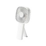 POUT HANDS6 Portable Mini Fan with 4 Level Wind Speed & Folding Stand for Desk and Outdoor (Cotton White)