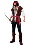 Wicked Costumes Mens Caribbean Pirate Fancy Dress Costume - Medium