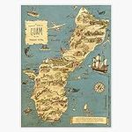 Vintage 1949 Guam map Christmas for