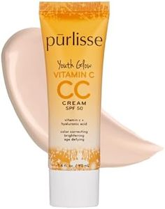 pūrlisse Youth Glow Vitamin C CC Cream SPF 50 - Radiant Finish Tinted Moisturizer - Korean Skin Care Formula with Hyaluronic Acid & Vitamin C to Hydrate, Brighten & Even Skin - Fair (1.4 oz)