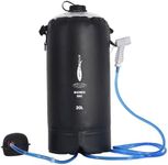 AFISHTOUR Portable Camping Shower Bag - 20L/5 Gallons Solar Shower Water Bag with Foot Pump, Hose and Shower Head - Camp Shower for Camping, Beach, Swimming, Hiking, Outdoor Trips (Black)