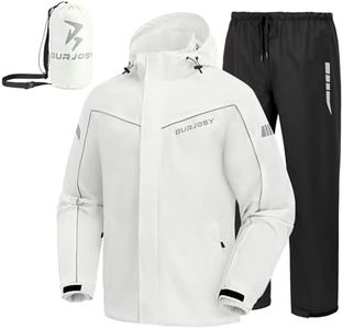 Rain Suit for Men, Packable Waterproof Rain Jacket & Pants, Reflective Raincoat Rain Gear for Outdoor Golf Hiking Fishing