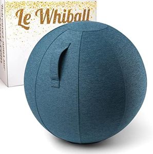 Silla de Bola WHIBALL para Sentarse de Forma ergonómica - para la Oficina y el hogar - Bola de Asiento Ø 65cm - Tejido Resistente e indeformable - para Sentarse de Forma dinámica (Azul)