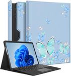 Wazzasoft for Microsoft Surface Pro 9 Case 13 Inch 2022 for Women Girls Cute Folio Cover Blue Butterfly Design Protection Compatible with Type Cover Keyboard for Windows Surface Pro 9 Case 13" Tablet