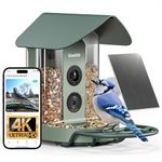 Kiwibit Smart Bird Feeder with Camera Solar Powered, 4K Video Live stream, Wireless Outdoors Bird Camera, AI Identification Bird Species, Real-Time Bird Alert, Birdwatching Gift for Bird Lovers, Green