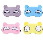 4 pack Cute Sleeping Eye Masks, Soft Fluffy Sleeping Eye Masks Resting Eye Masks Travel Sleeping Eye Masks Kids Boys Girls Ladies Men Universal Daydream Sleeping Masks Cartoon Eye Masks