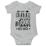 My Nana Loves Me - Funny Cute Baby Bodysuit Premium Quality Infant Romper (Sports Grey, 0-3 Months)